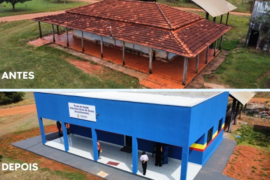 Center antes e depois posto assentamento